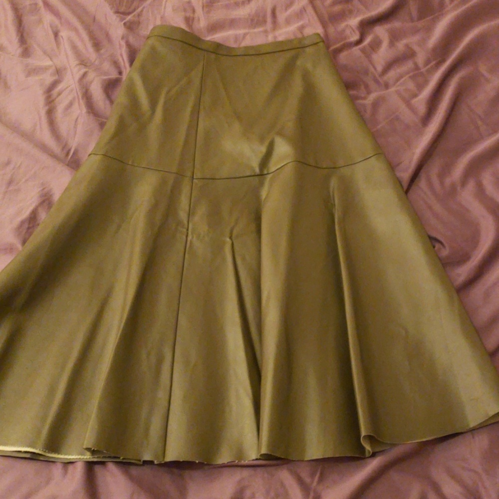 Olive pleather skirt